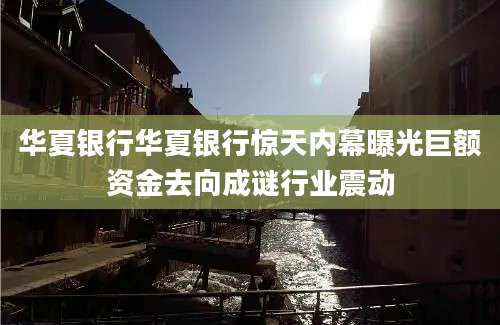 华夏银行华夏银行惊天内幕曝光巨额资金去向成谜行业震动