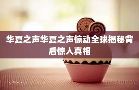 华夏之声华夏之声惊动全球揭秘背后惊人真相