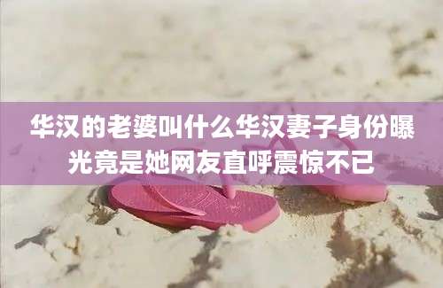 华汉的老婆叫什么华汉妻子身份曝光竟是她网友直呼震惊不已
